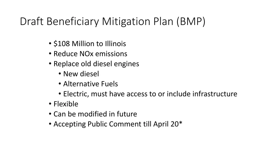 draft beneficiary mitigation plan bmp