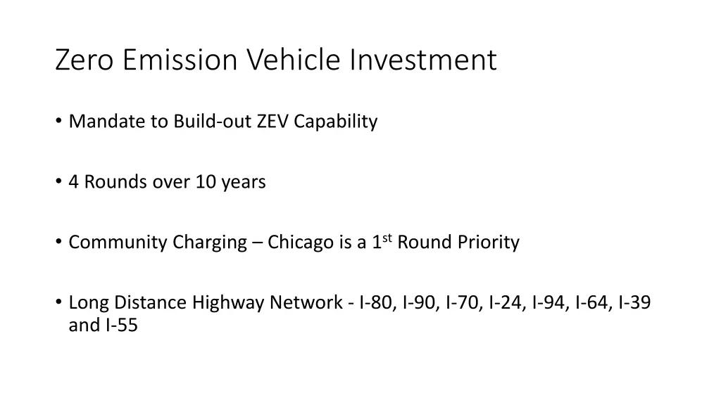 zero emission vehicle investment