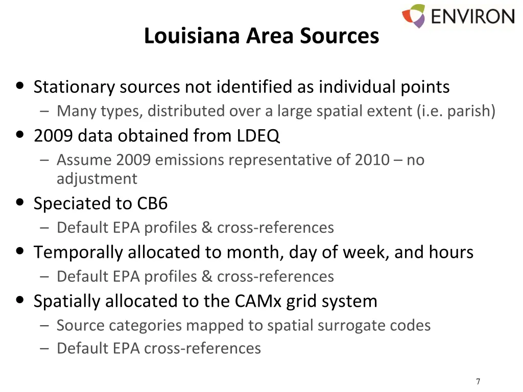 louisiana area sources