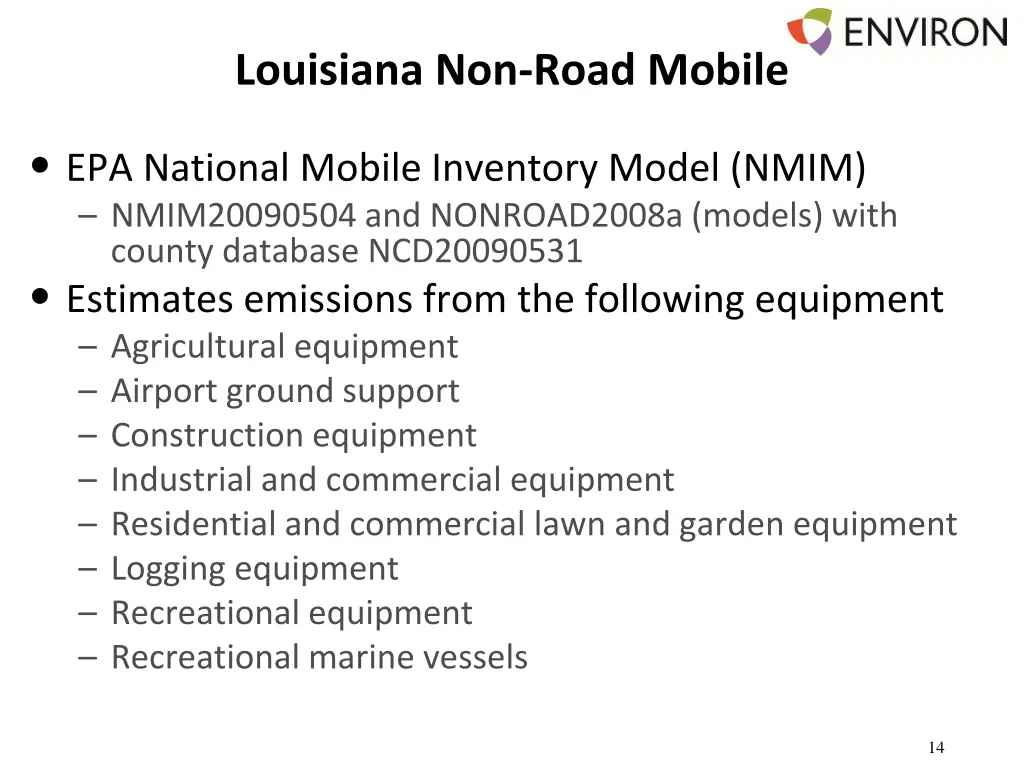 louisiana non road mobile