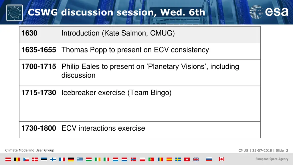 cswg discussion session wed 6th