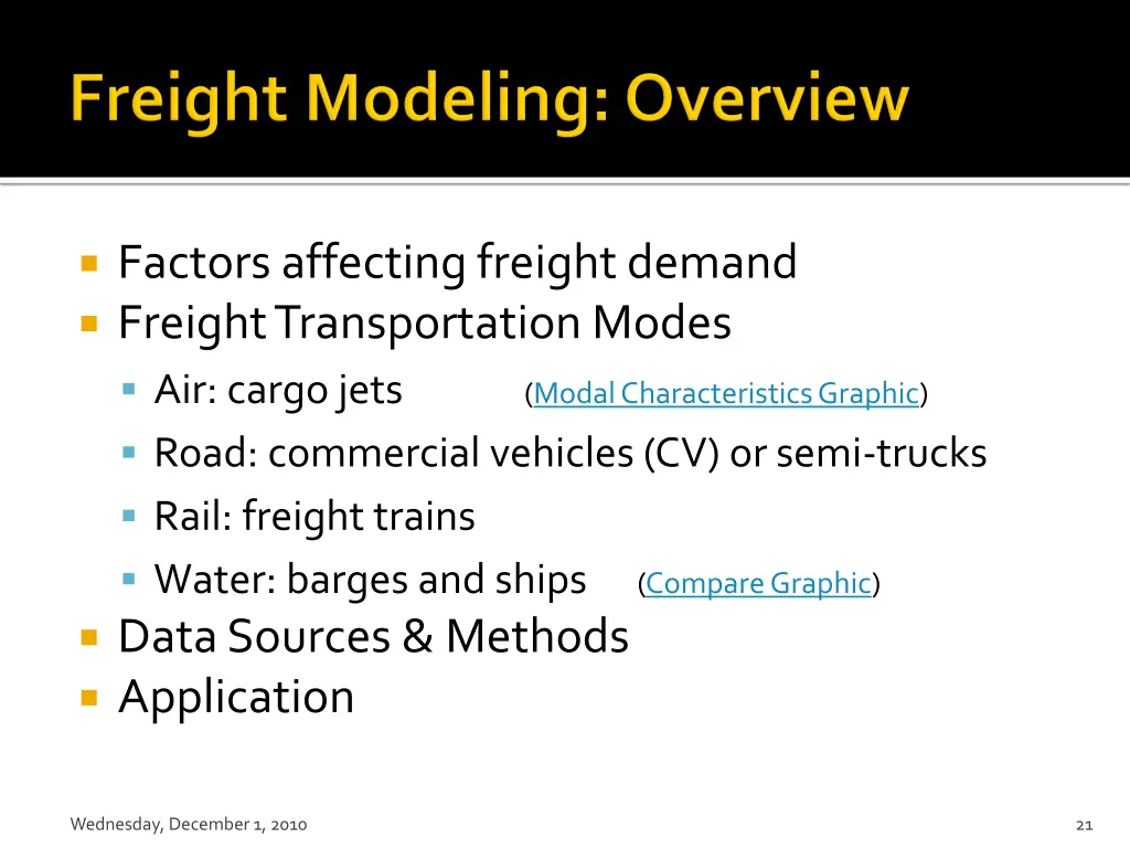 factors affecting freight demand freight 1