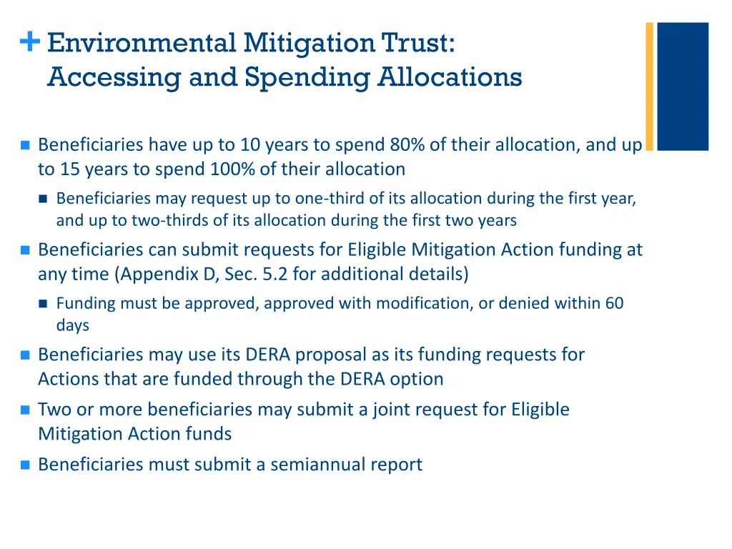 environmental mitigation trust accessing