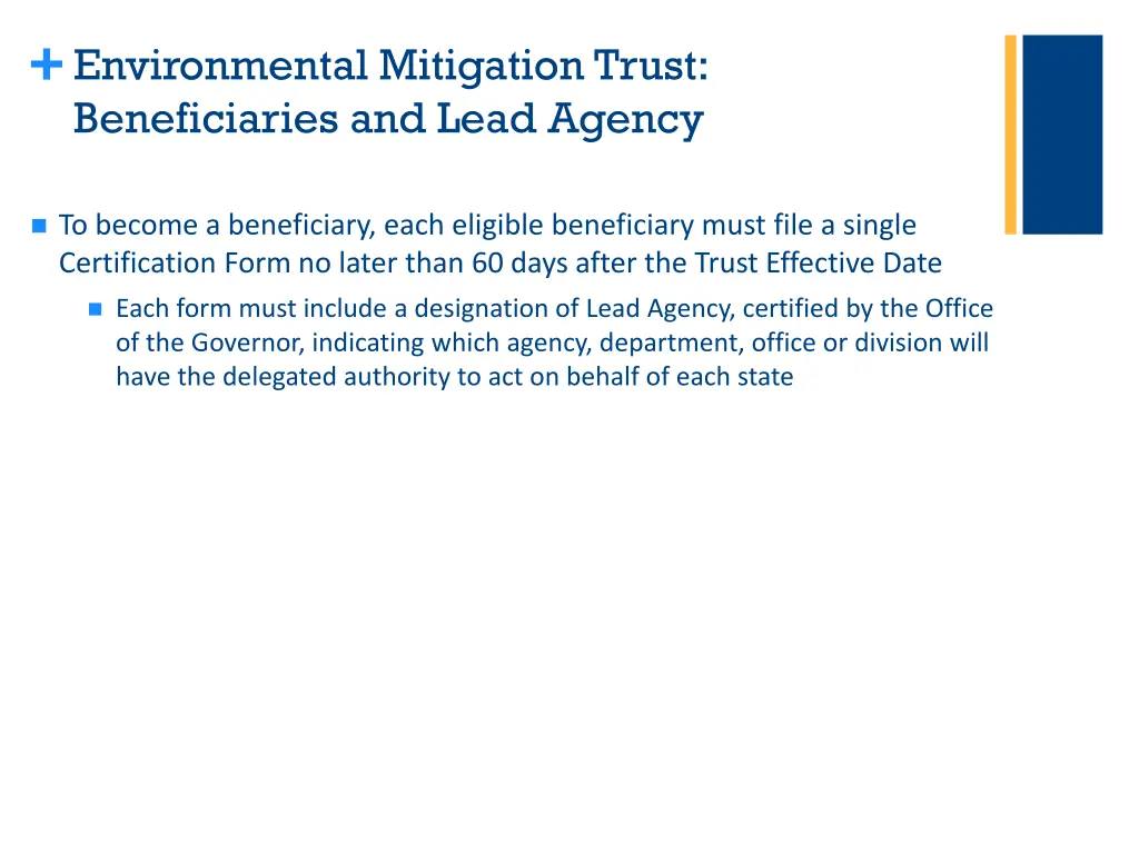 environmental mitigation trust beneficiaries