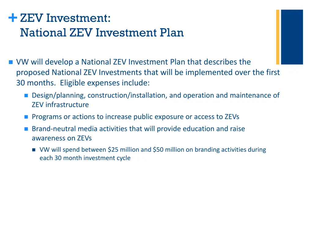 zev investment national zev investment plan