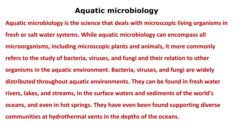 aquatic microbiology