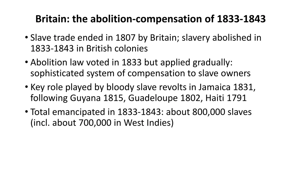 britain the abolition compensation of 1833 1843