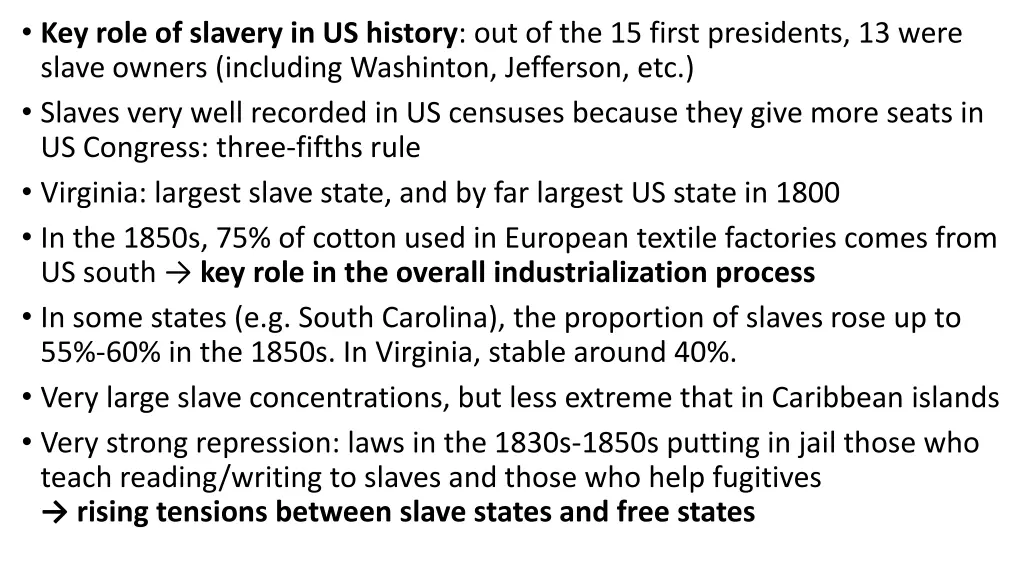 key role of slavery in us history