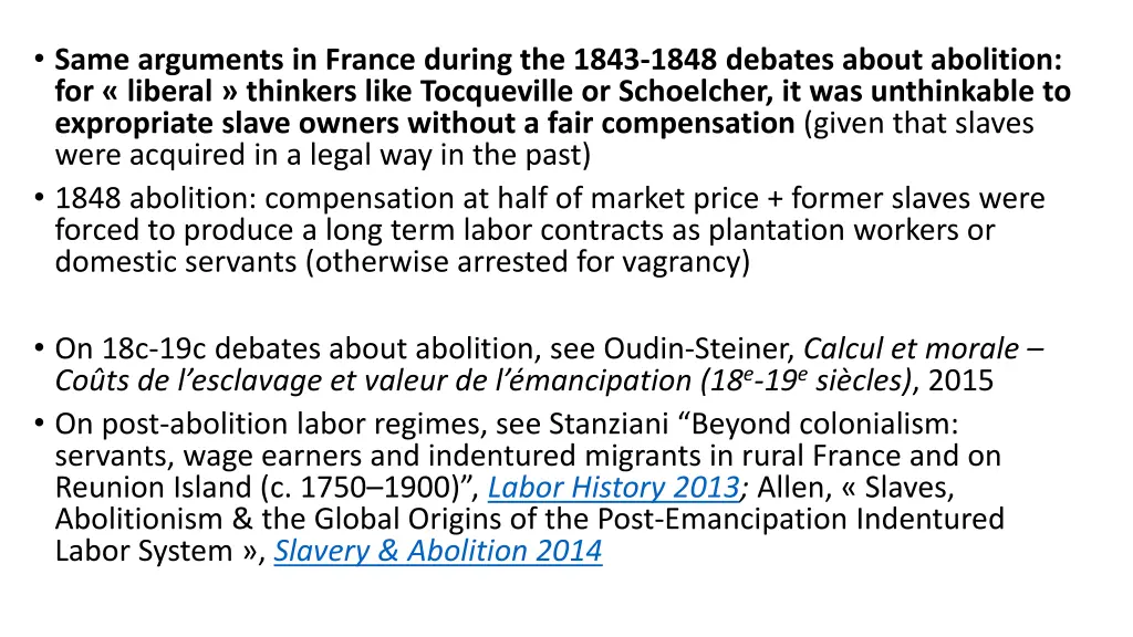 same arguments in france during the 1843 1848