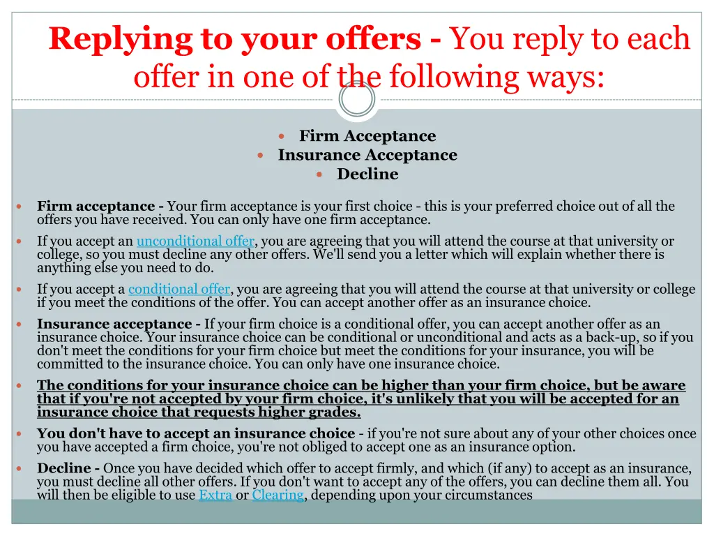 replying to your offers you reply to each offer