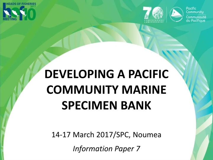 developing a pacific community marine specimen