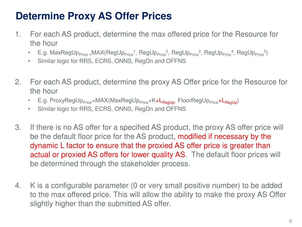 determine proxy as offer prices