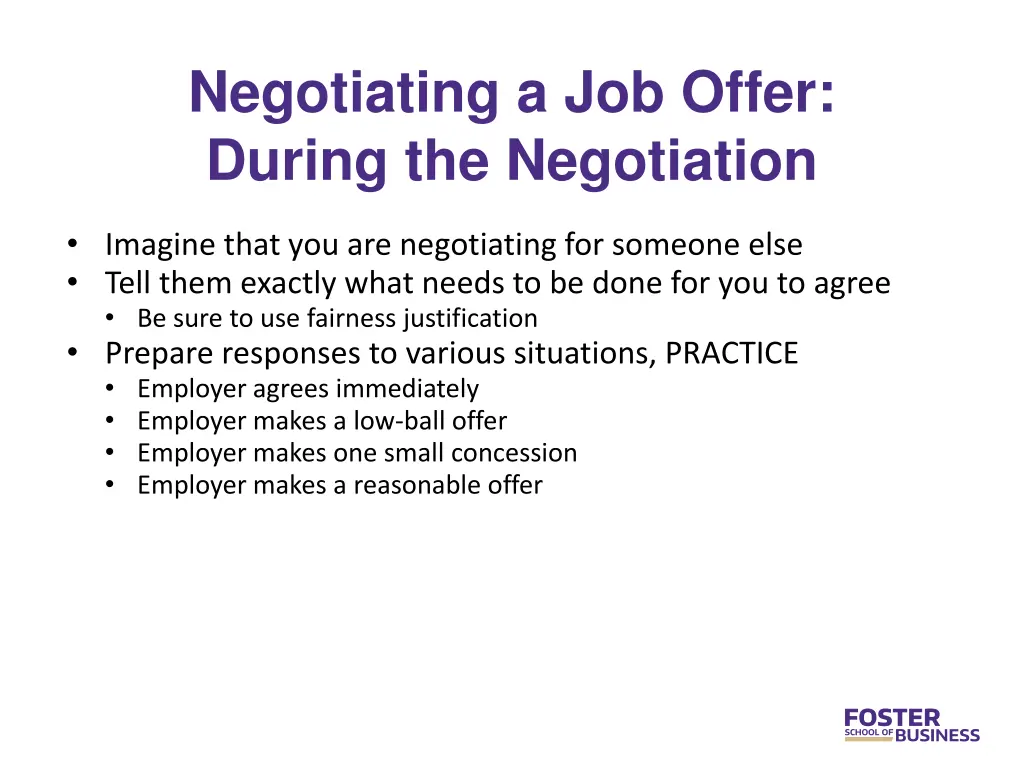 negotiating a job offer during the negotiation