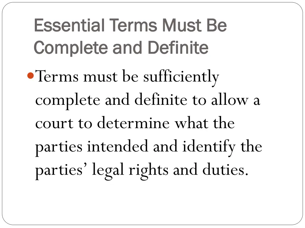 essential terms must be essential terms must