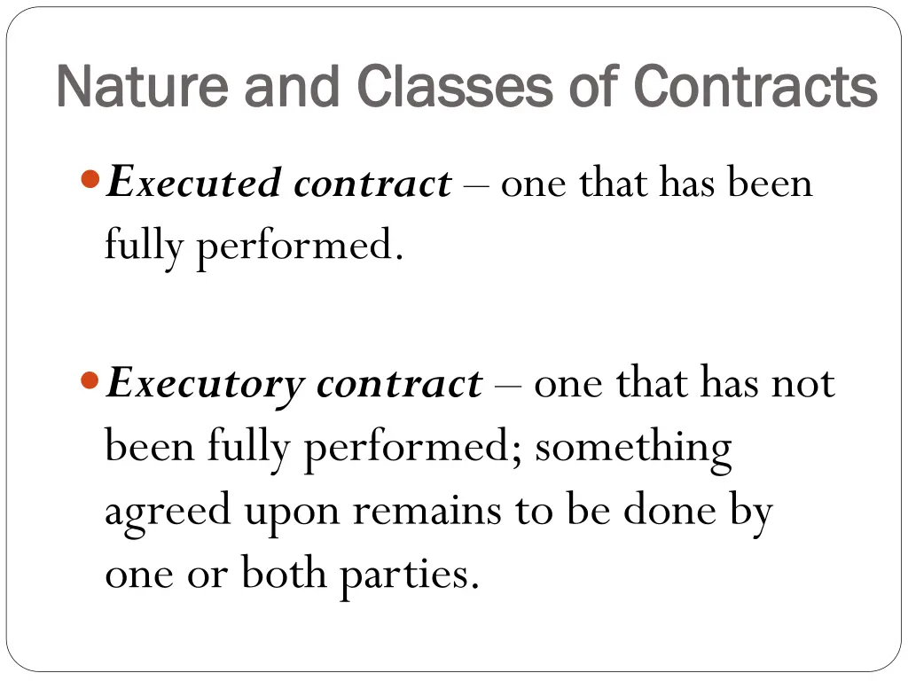 nature and classes of contracts nature