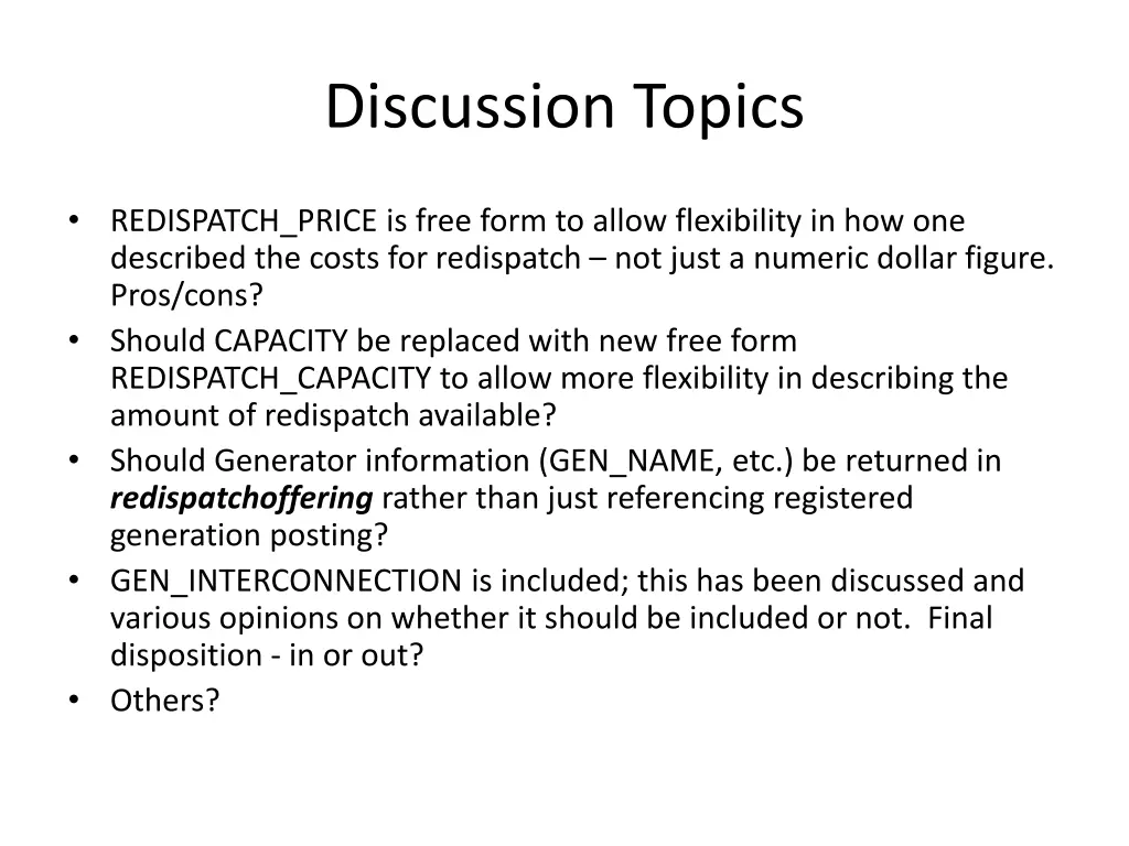 discussion topics