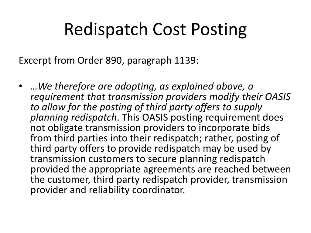 redispatch cost posting 1