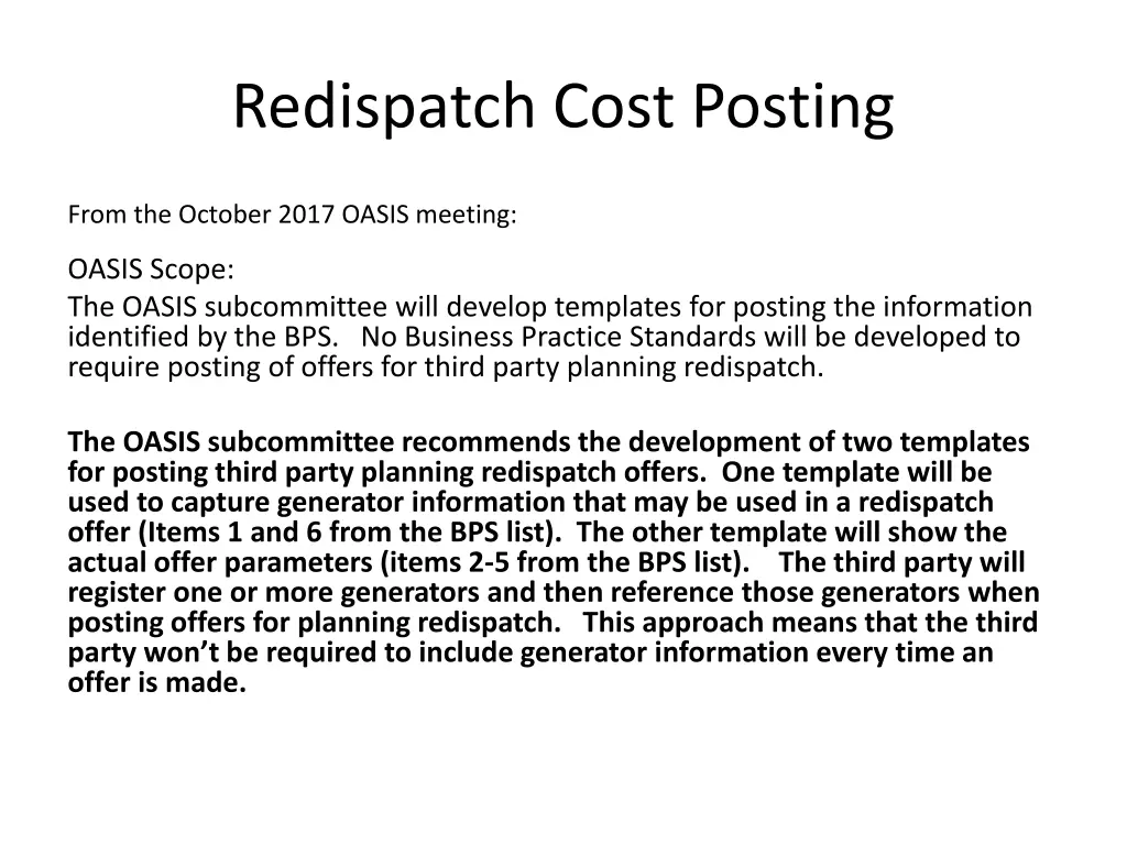 redispatch cost posting 3