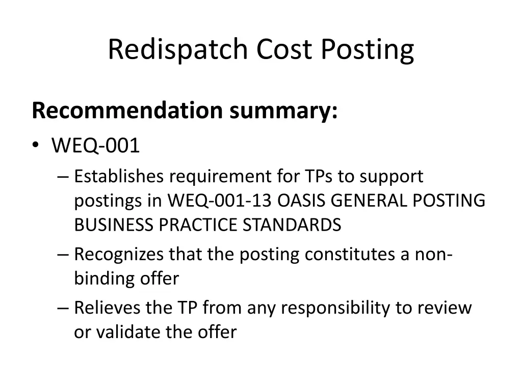 redispatch cost posting 4