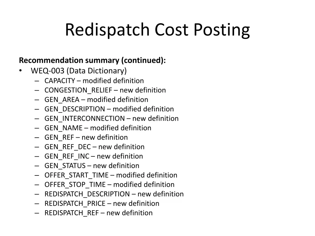 redispatch cost posting 7