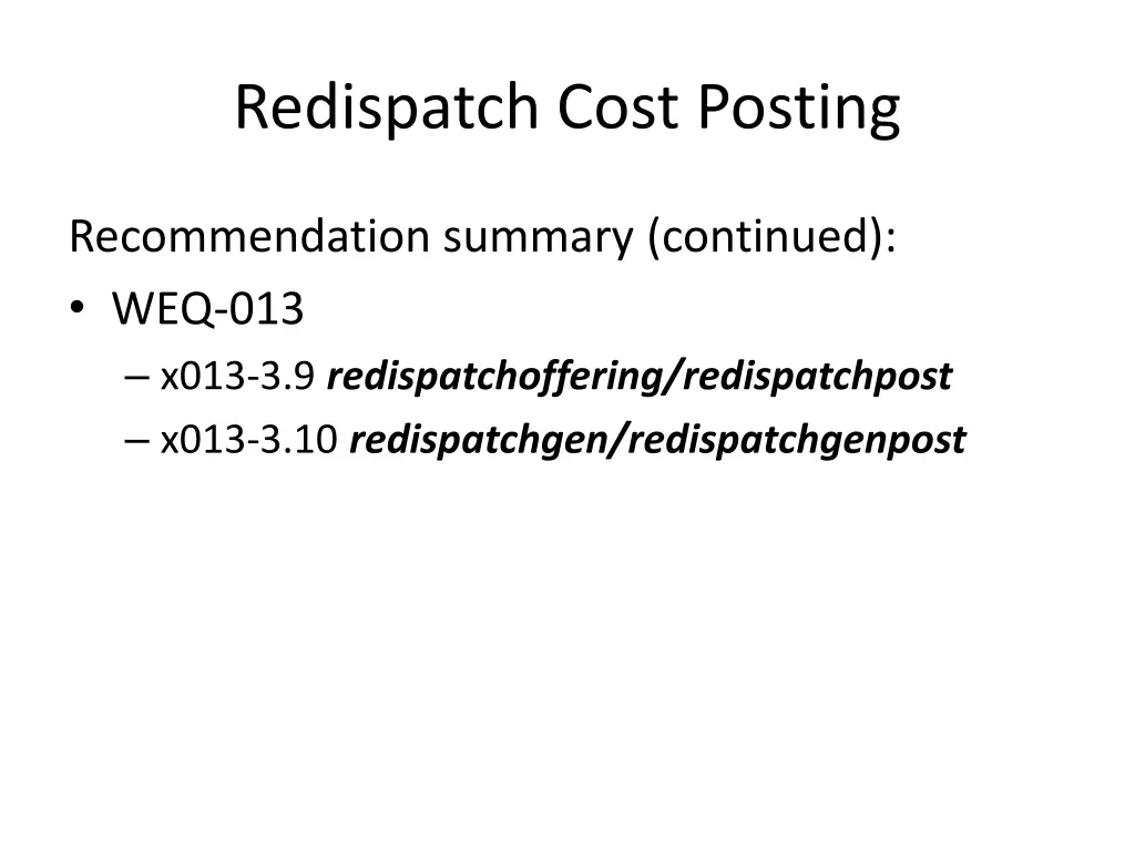 redispatch cost posting 8