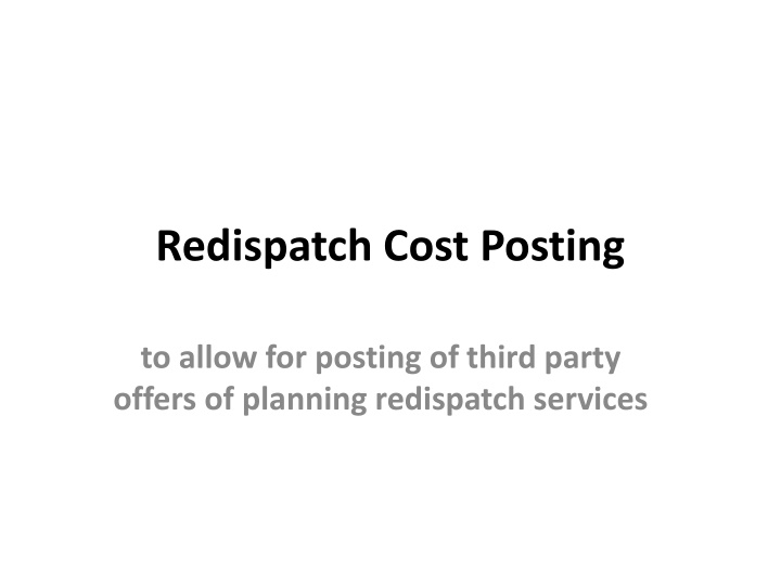 redispatch cost posting