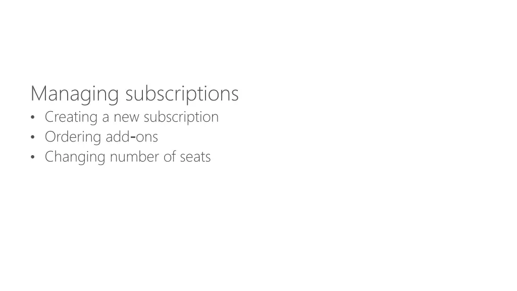 managing subscriptions creating