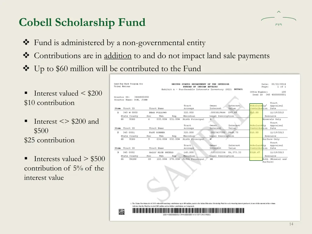 cobell scholarship fund