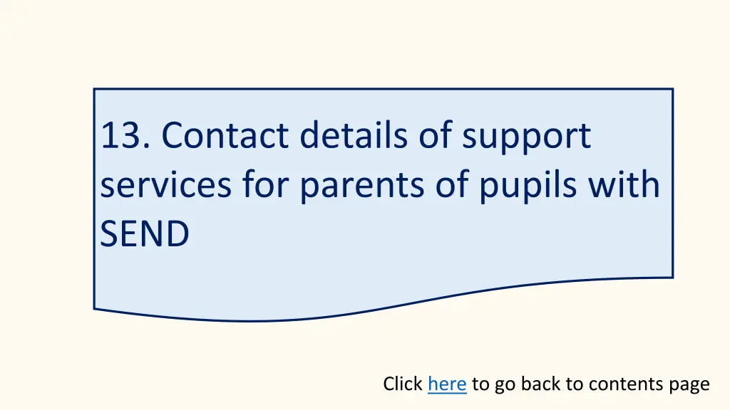 13 contact details of support services