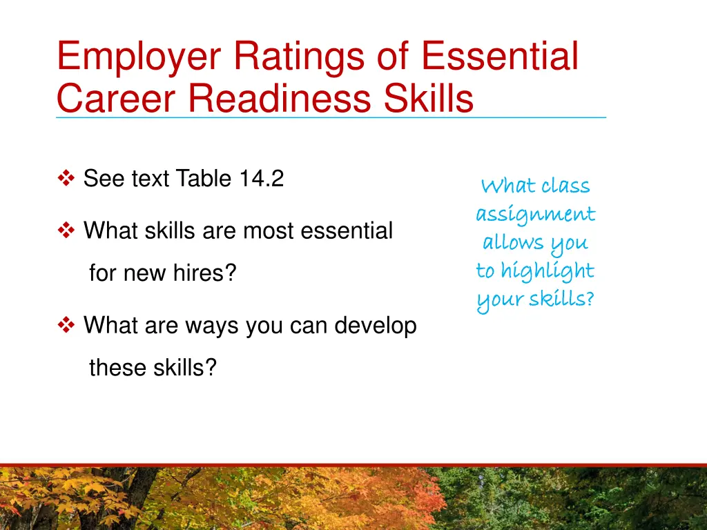 employer ratings of essential career readiness