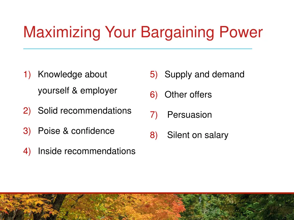 maximizing your bargaining power