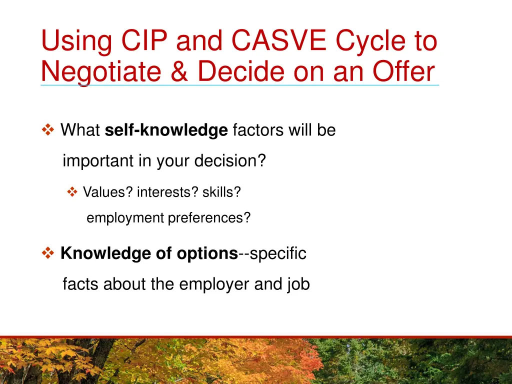 using cip and casve cycle to negotiate decide