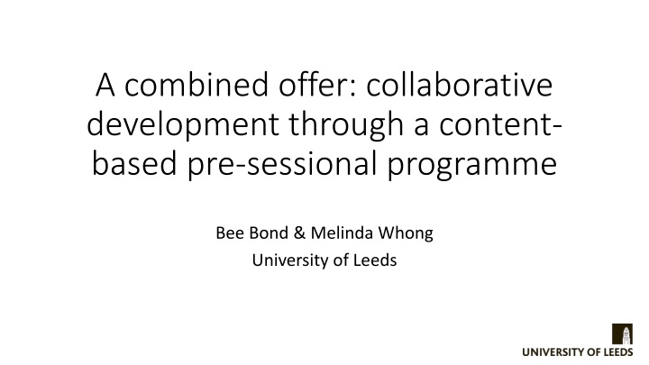 a combined offer collaborative development