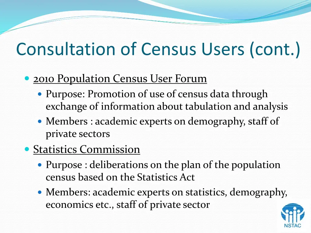 consultation of census users cont 1