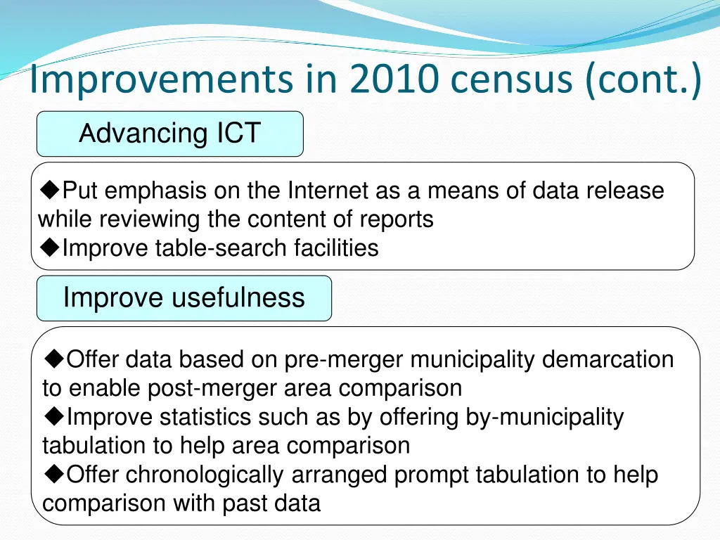 improvements in 2010 census cont a dvancing ict