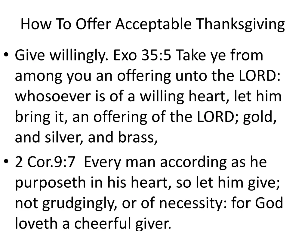 how to offer acceptable thanksgiving