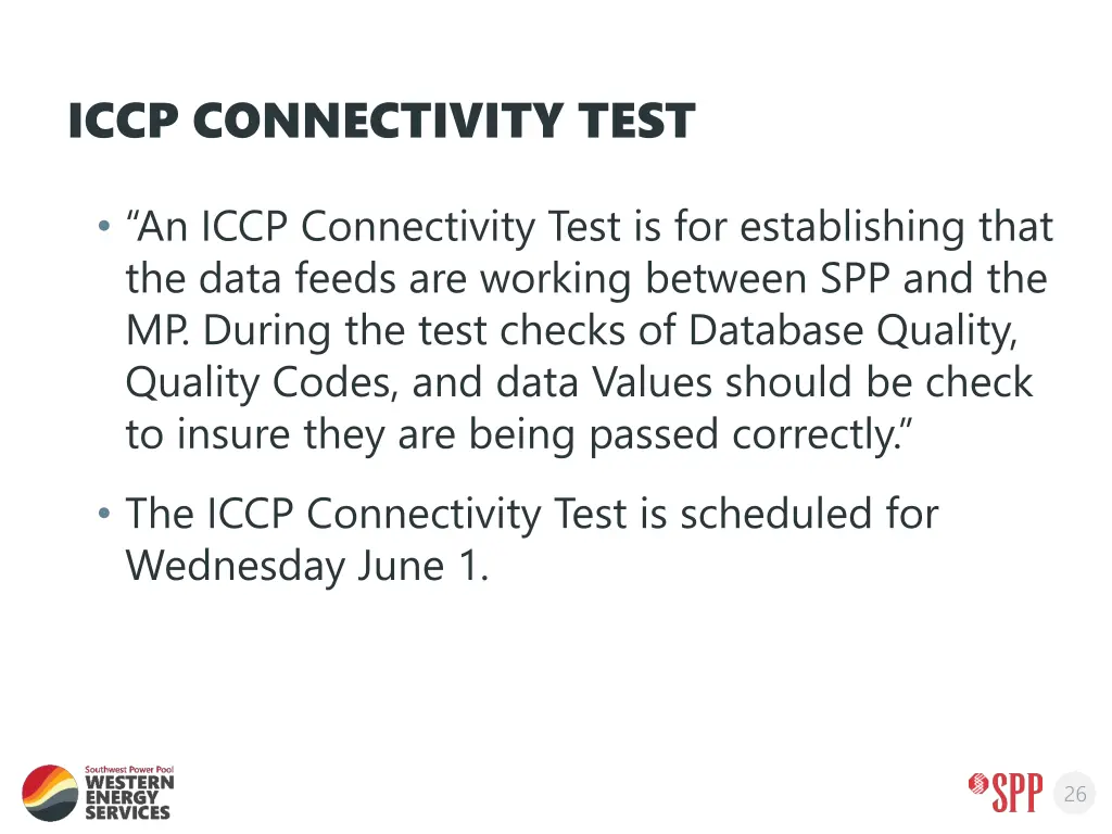 iccp connectivity test