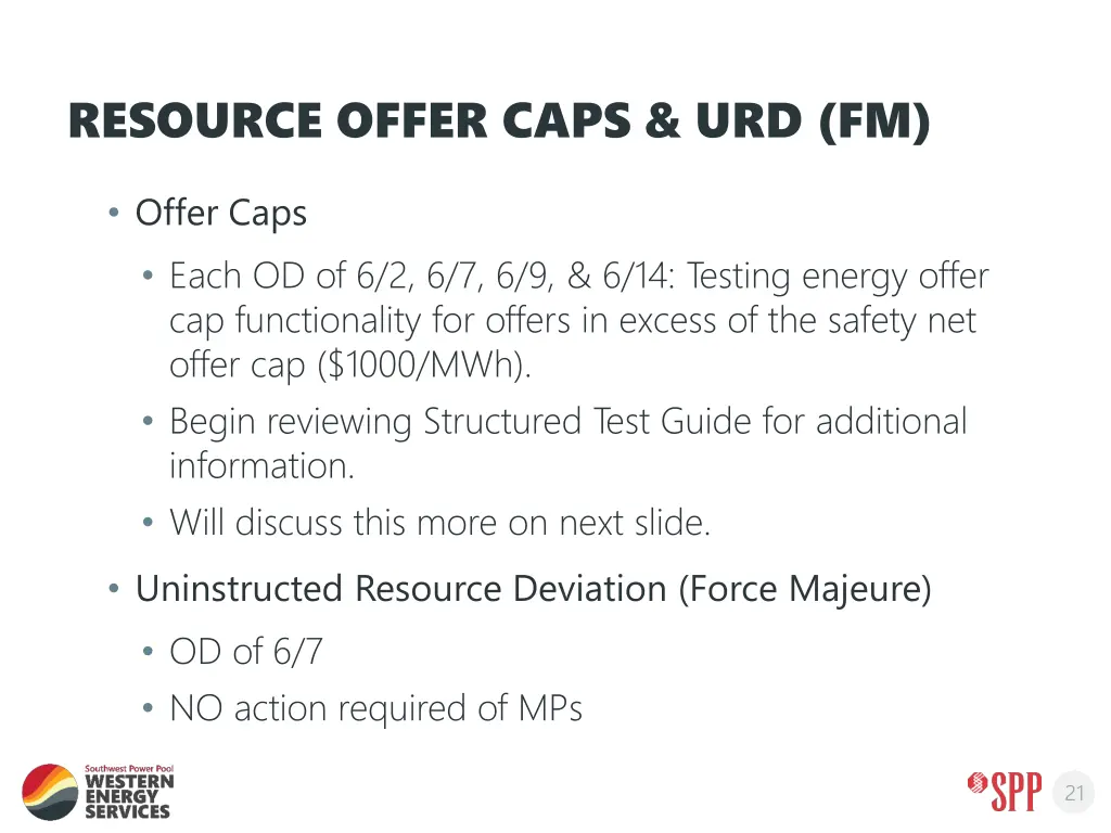 resource offer caps urd fm