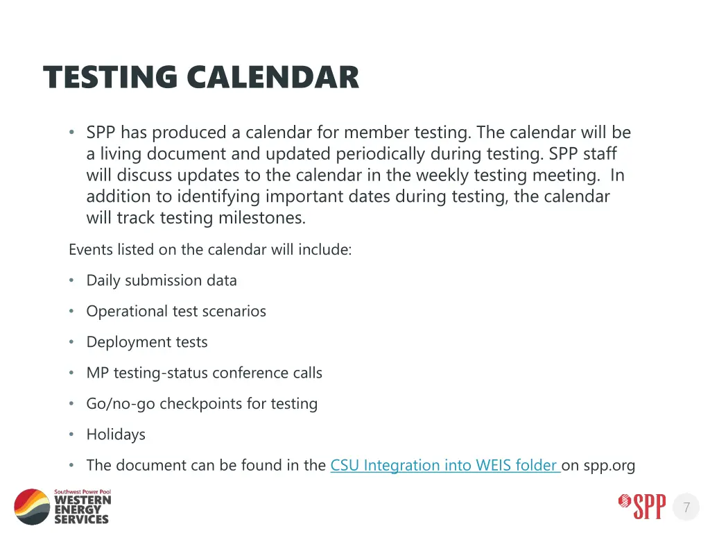 testing calendar 1