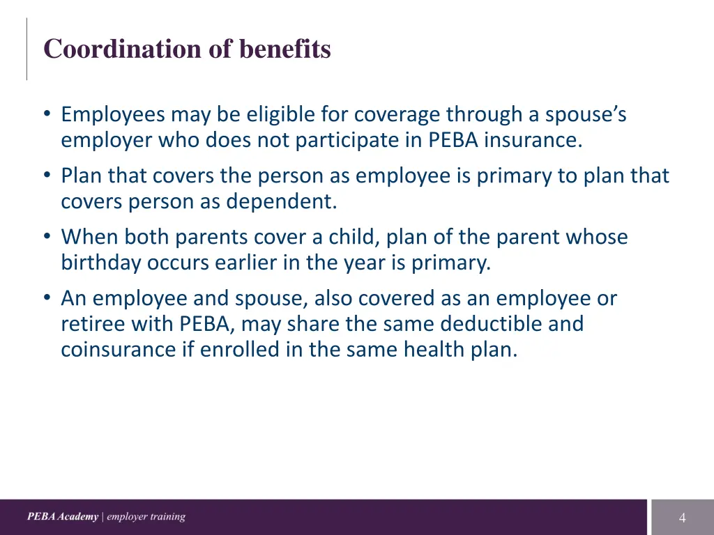 coordination of benefits