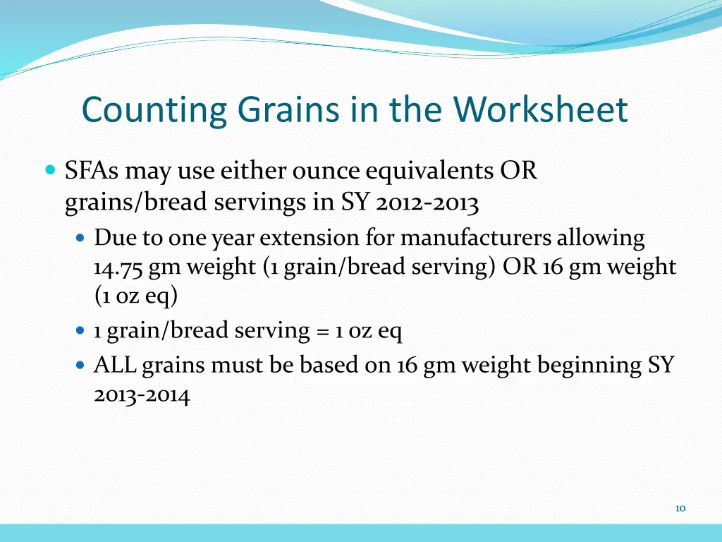 counting grains in the worksheet