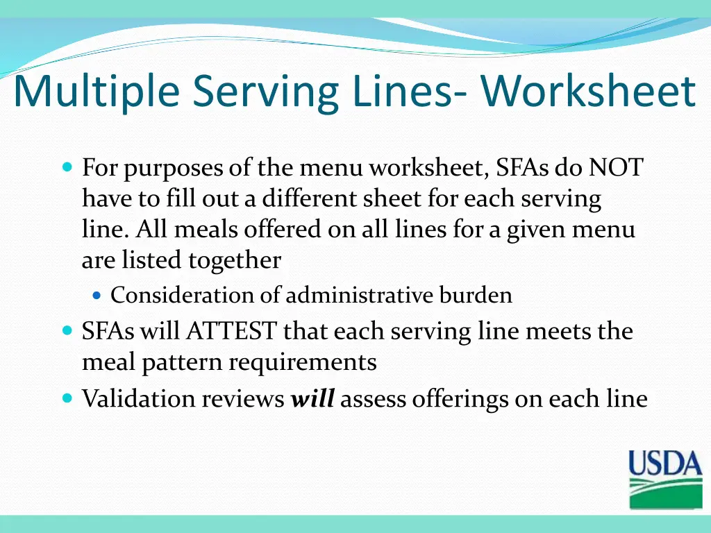 multiple serving lines worksheet