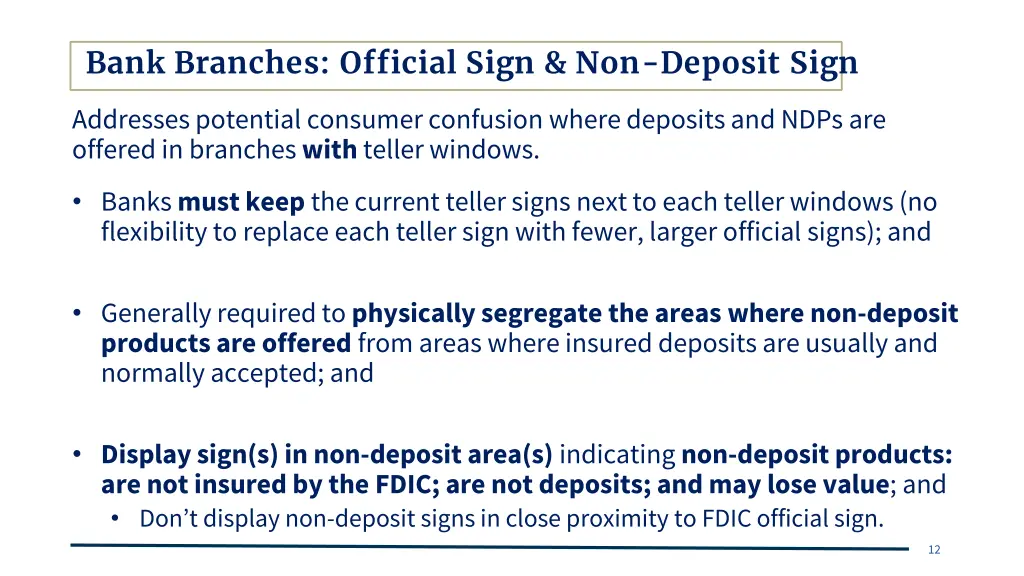 bank branches official sign non deposit sign