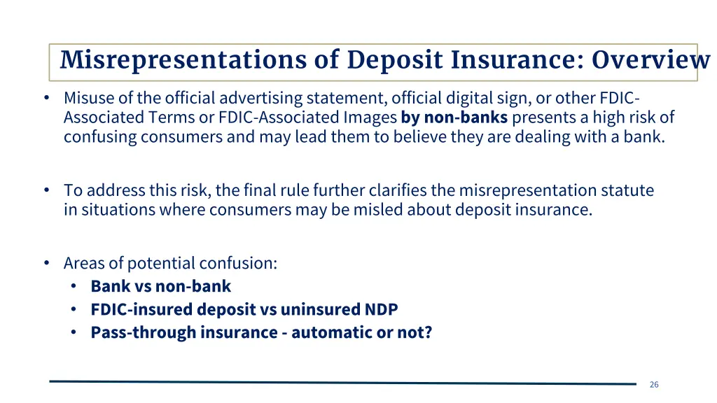 misrepresentations of deposit insurance overview