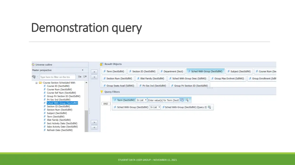 demonstration query demonstration query 2