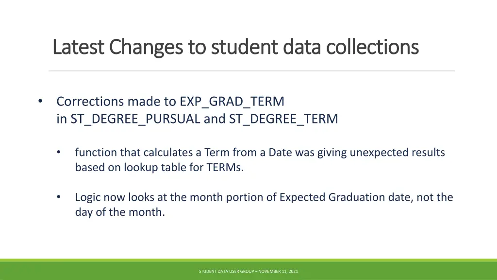 latest changes to student data collections latest 3