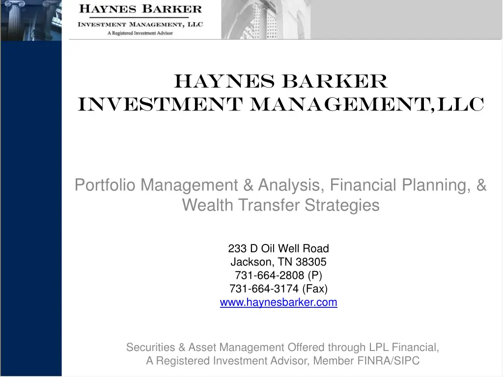 haynes barker investment management llc 1