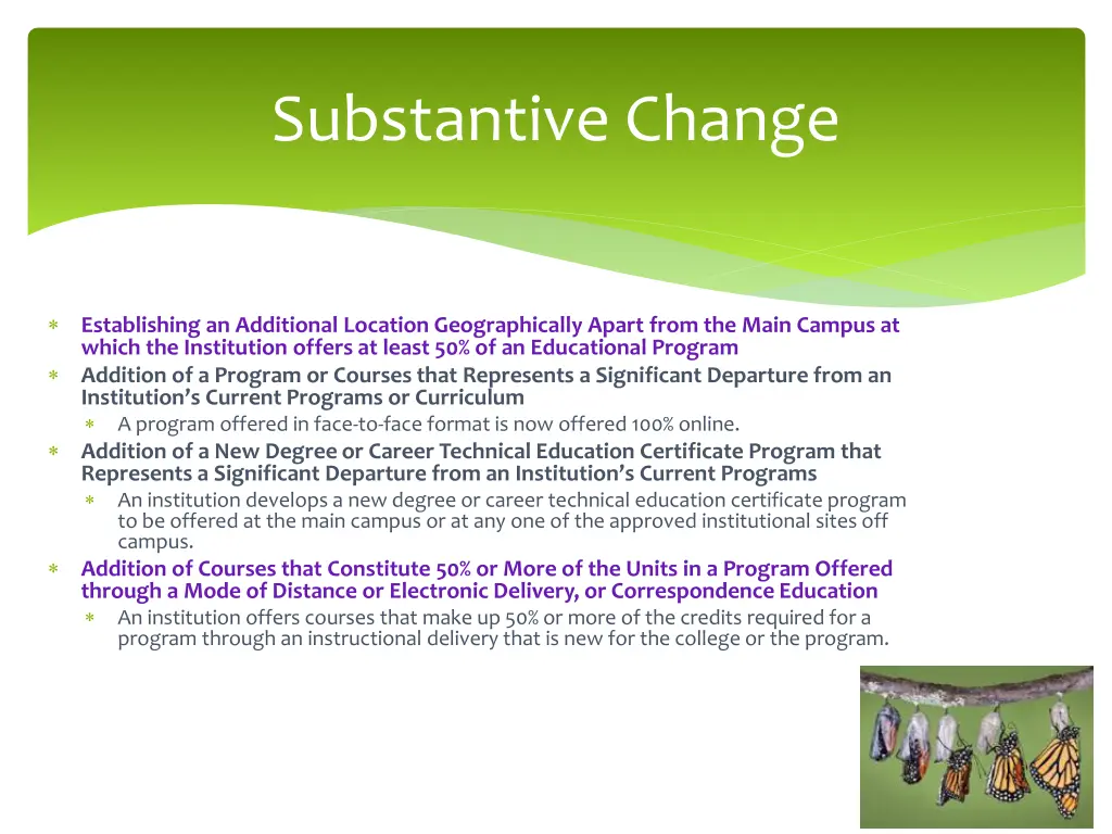 substantive change