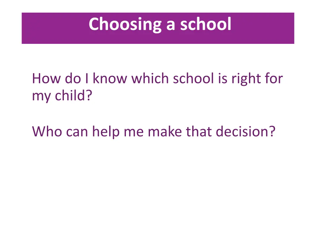 choosing a school 1