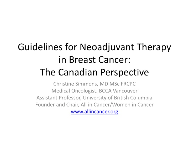 guidelines for neoadjuvant therapy in breast